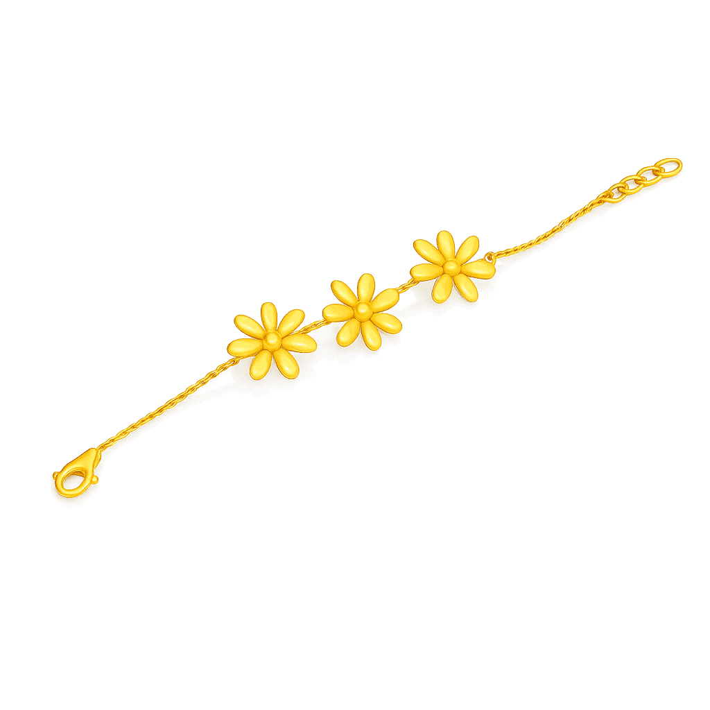 Charming 22K Gold Flower Bracelet